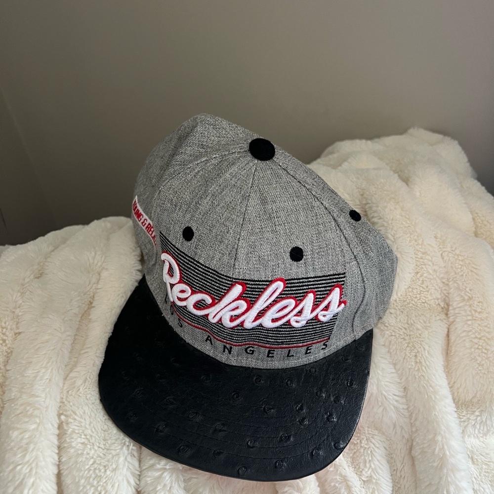 Gray and Black Reckless Snapback Hat - image 1